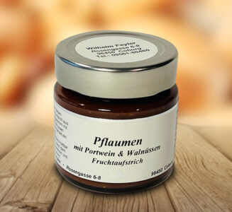 Fruchtaufstrich Winterpflaume mit Portwein & Walnüssen