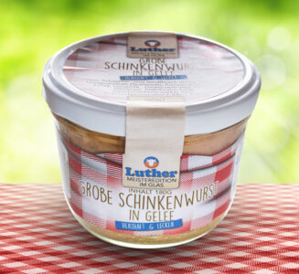 Grobe Schinkenwurst in Gelee 180g Glas