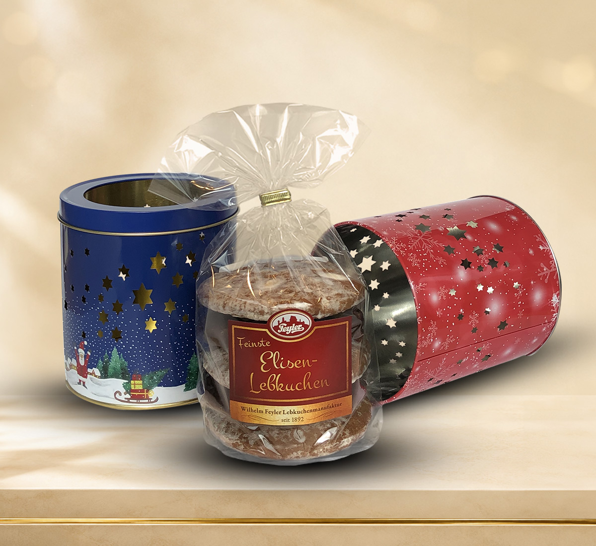 "Teelichtdose" mit 5 St. Elisenlebkuchen